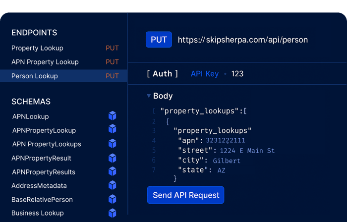 API documentation endpoints and schemas